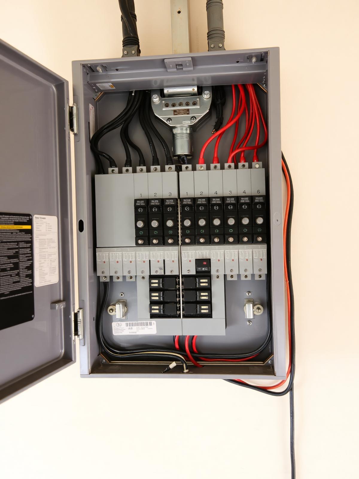 Panneau électrique résidentiel neuf avec disjoncteurs identifiés
